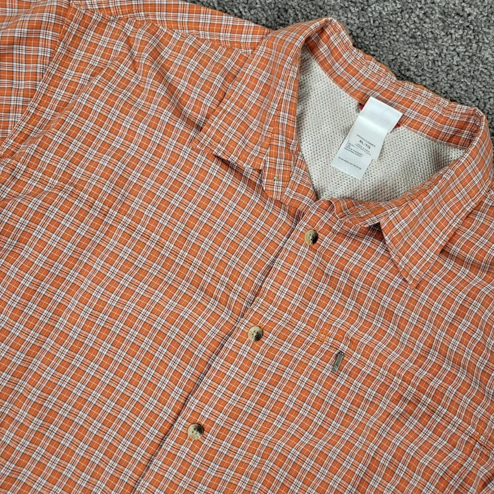 The North Face Shirt‎ Mens XL Orange Plaid Excellent Short Sleeve ANM1 Tactical